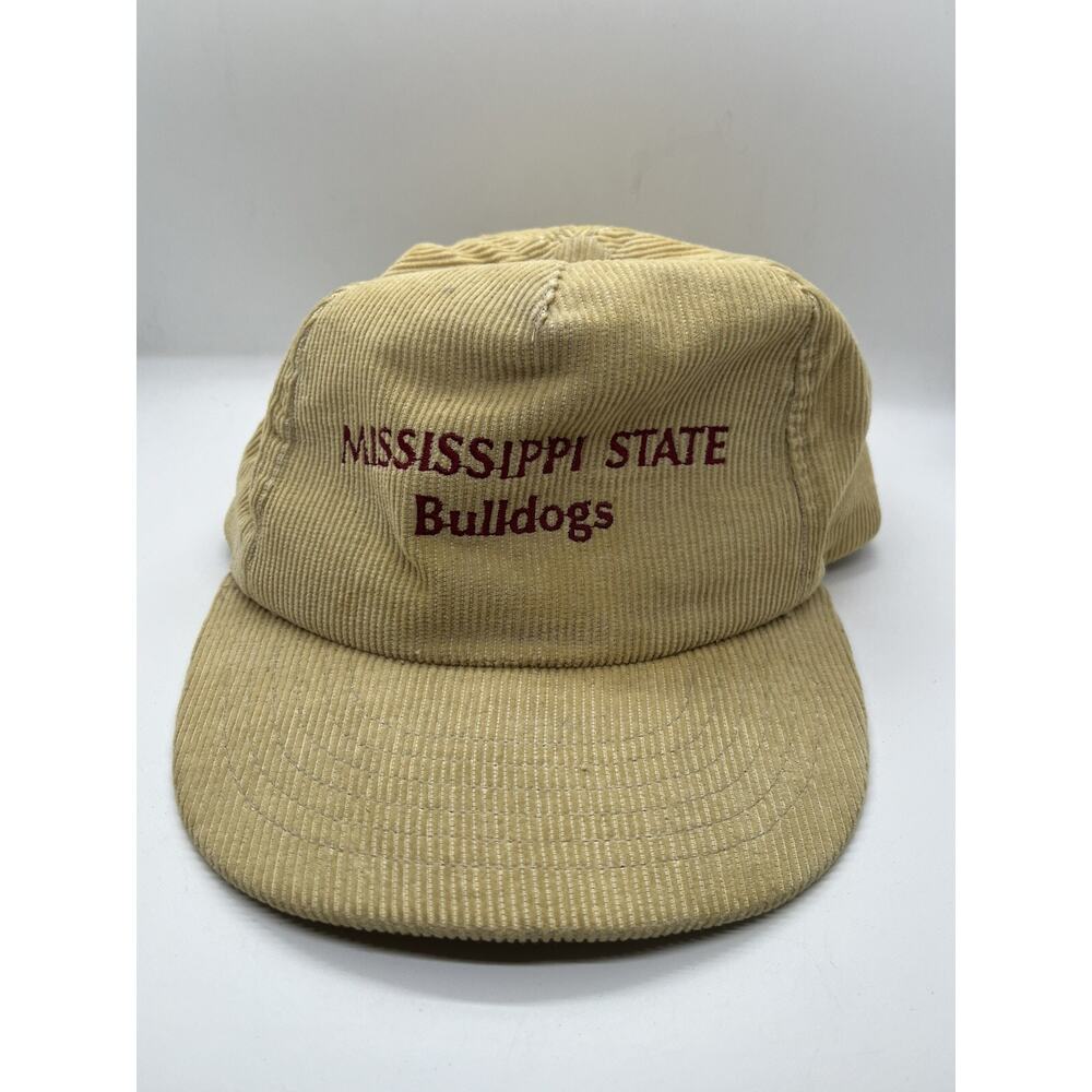 Rare Vintage Hard To Find Mississippi State Bulldogs Corduroy Snapback Cap Hat